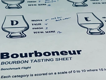 bourbon tasting sheet