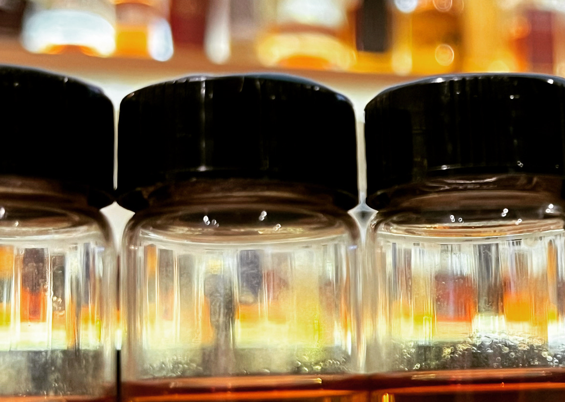vials for bourbon tasting