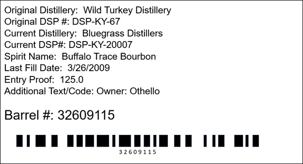 Buff Turkey Barrel Label